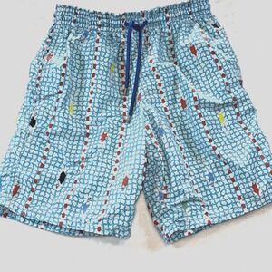 Vilebrequin Mens M Patterned All Over Lined Swim Trunks Shorts  8" Inseam
